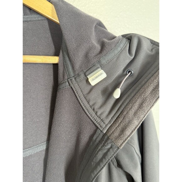 Lululemon Apres Women's Long Gray Softshell Hooded Jacket Full Zip Coat Size 4 - Picture 10 of 16